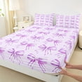 thumbnail image 3 of Feelyou Fashion Purple Bow Bed Sheets, Dreamy Cartoon Ribbon King Sheets, 4pcs, 3 of 7