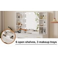 thumbnail image 3 of 56in Makeup Vanity Desk with Stool&Mirror and LED Lights,Modern Dressing Table with Drawers & Adjustable Shelves, Makeup Table Set with Power Outlet,Vanity Desk and Stool Set for Bedroom ﻿, 3 of 9