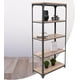 thumbnail image 2 of Librero Rack Multifuncional | Estantería Alta y Estructura de Metal | 4secciones | Ideal para Recámara Sala de Estar u Oficina | Diseño Funcional | Color Nogal, 2 of 7