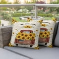 thumbnail image 3 of Farm Sunflowers Outdoor Pillow Covers Pack of 2 Summer Yellow Floral Leaves Red Truck Beige Waterproof Throw Pillow Covers Decorative Cushion Cases for Patio Garden Tent Balcony Couch 24x24 inch, 3 of 9