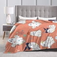 thumbnail image 4 of DouZhe Ultra-Soft Micro Fleece Lightweight Flannel Bed Blanket, Magical Cute Happy Ghosts Print Cozy Warm Throw Blankets, 80"x60", 4 of 7