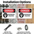 thumbnail image 3 of (2 Pack) Respirator Required OSHA Danger Sign 24 Inch X 18 Inch Indoor / Outdoor Rust-Free Aluminum Metal Signs for Workplace, Workshop, and Construction Site, Made in the USA, 3 of 8