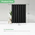thumbnail image 3 of Fusion Black Fabric Shower Curtain - Waffle Textured Heavy Duty Cloth Curtains for Bathroom, 256GSM Hotel Spa Luxury Weighted Polyester Bath Curtain Set with 12 Plastic Hooks(72Wx72H, Black), 3 of 6