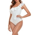 thumbnail image 2 of Womens Swimsuits Pimelu Bathing Suit for Women One Piece Bathing Suit Womens One Piece Swimsuit Beach Pool Party High Waist Swimwear Ladies Girls Fashion Ruffle Layer One Shoulder Slim Bikini, 2 of 7