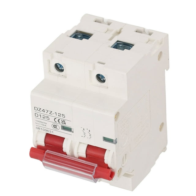 DC Circuit Breaker, 2P Rail Installation 1000V 125A Fast Tripping DC Miniature Circuit Breaker Professional For PV System Blue Switch,Red Switch