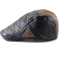 thumbnail image 4 of Sombrero de vendedor de periódicos para hombre, gorra plana clásica de cuero PU, sombrero de hiedra de taxista Gatsby, sombrero de pesca para conducir, caza, para padre y papá, 4 of 6