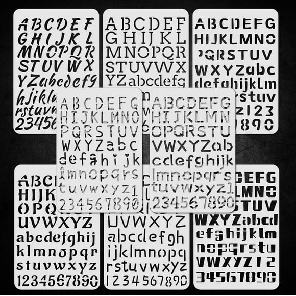 CraftyABCs - 8Pcs Plastic Alphabet Letter Stencils for DIY Art Projects, Scrapbooking, and Card Decor - Reusable and Easy to Use Drawing Templates
