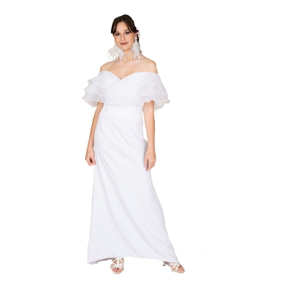 Shoulder less Train Gown