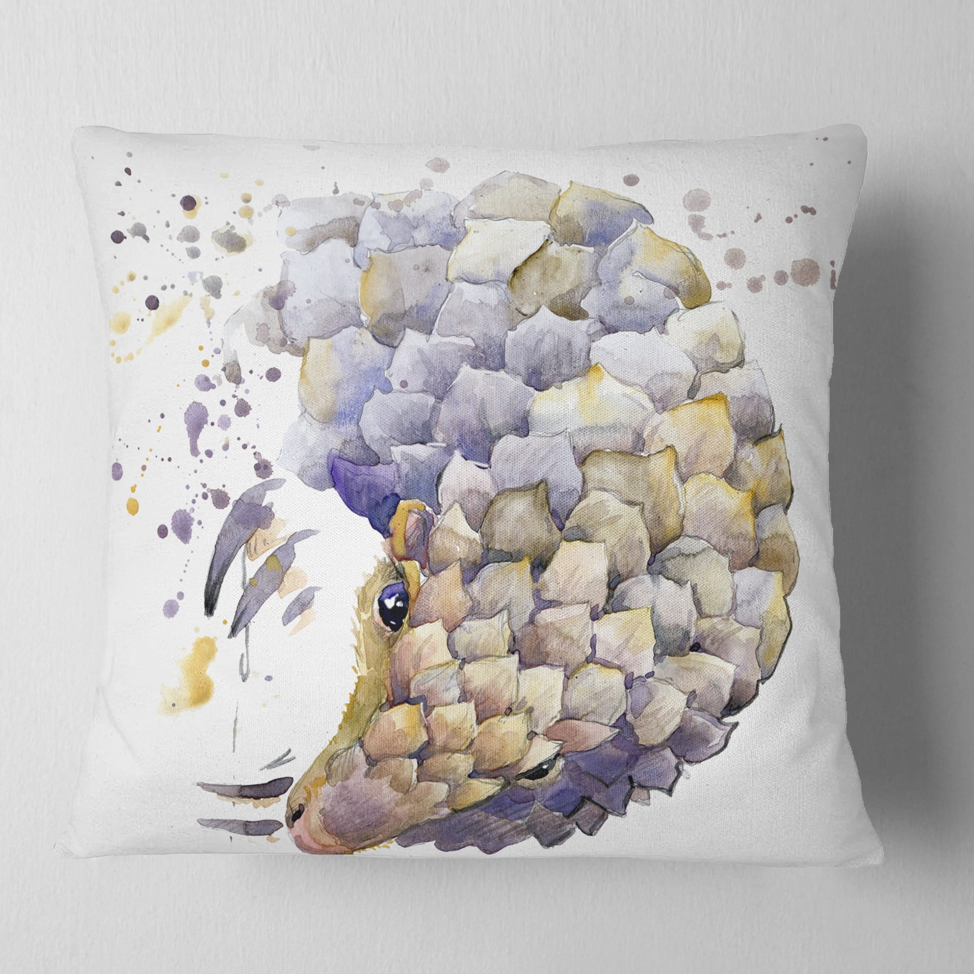 Designart Armadillo Illustration Art - Animal Throw Pillow - 16x16