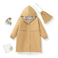thumbnail image 5 of Cethrio Girls Boys Rain Jackets, Lightweight Hooded Zip up Waterproof Kids Raincoats Khaki Size 6-7 T, 5 of 9