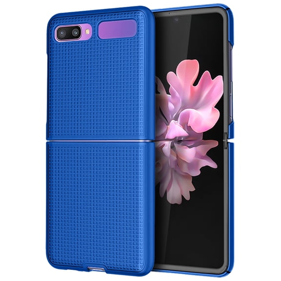 Case for Galaxy Z Flip, Nakedcellphone Protective Snap-On Cover [Grid Texture] for Samsung Galaxy Z Flip 5G Phone (SM-F700, SM-F707) 2020