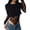 #669-Black, variant on Wowcloth Women's Crop Top, Chic Solid Color, Slim Fit Short Sleeve for Daily Wear