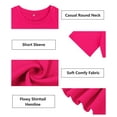 thumbnail image 5 of CASSIE LIZ Womens Plus Size Tops 2X Summer Round Neck Shirts Hot Pink Fashion Short Sleeve Tee Loose Fit Tunics Spring Oversized Blouses Casual Pullovers 2XL 18W 20W, 5 of 5