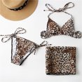 thumbnail image 5 of Copa con almohadilla para el pecho y sin soporte de acero Estampado de leopardo Sexy Bikini con tiras Conjunto de tres piezas Fridja  nalpqowj23127, 5 of 5