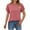 Pink, variant on Uaswgudfs Women's Soft Drapey Blouse Top with Tiered Sleeve Detail - Round Neck Casual Shirt for Effortless Everyday Style