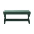 thumbnail image 5 of GZXS Modern Accent Bench with X-Frame Base, Upholstered Velvet Ottoman Stool with Padded Seat, Comfy Bedroom End of Bed Bench, 42"L x 20"W x 20"H (Green), 5 of 7