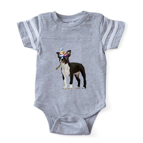 CafePress - Boston Terrier Party - Cute Infant Baby Football Bodysuit