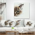 thumbnail image 4 of Designart Cat Half Face Watercolor - Animal Throw Pillow - 18x18, 4 of 5