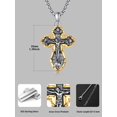 thumbnail image 2 of 14K Gold Plated Cross Pendant Necklace for Men Women Gold Crucifix Necklace for Men, 2 of 5