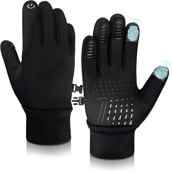 TELOLY Kids Waterproof Winter Gloves Water Repellent Warm Touchscreen Fleece Anti-Slip Cycling Running for Boys Girls Teen 4-10 Years