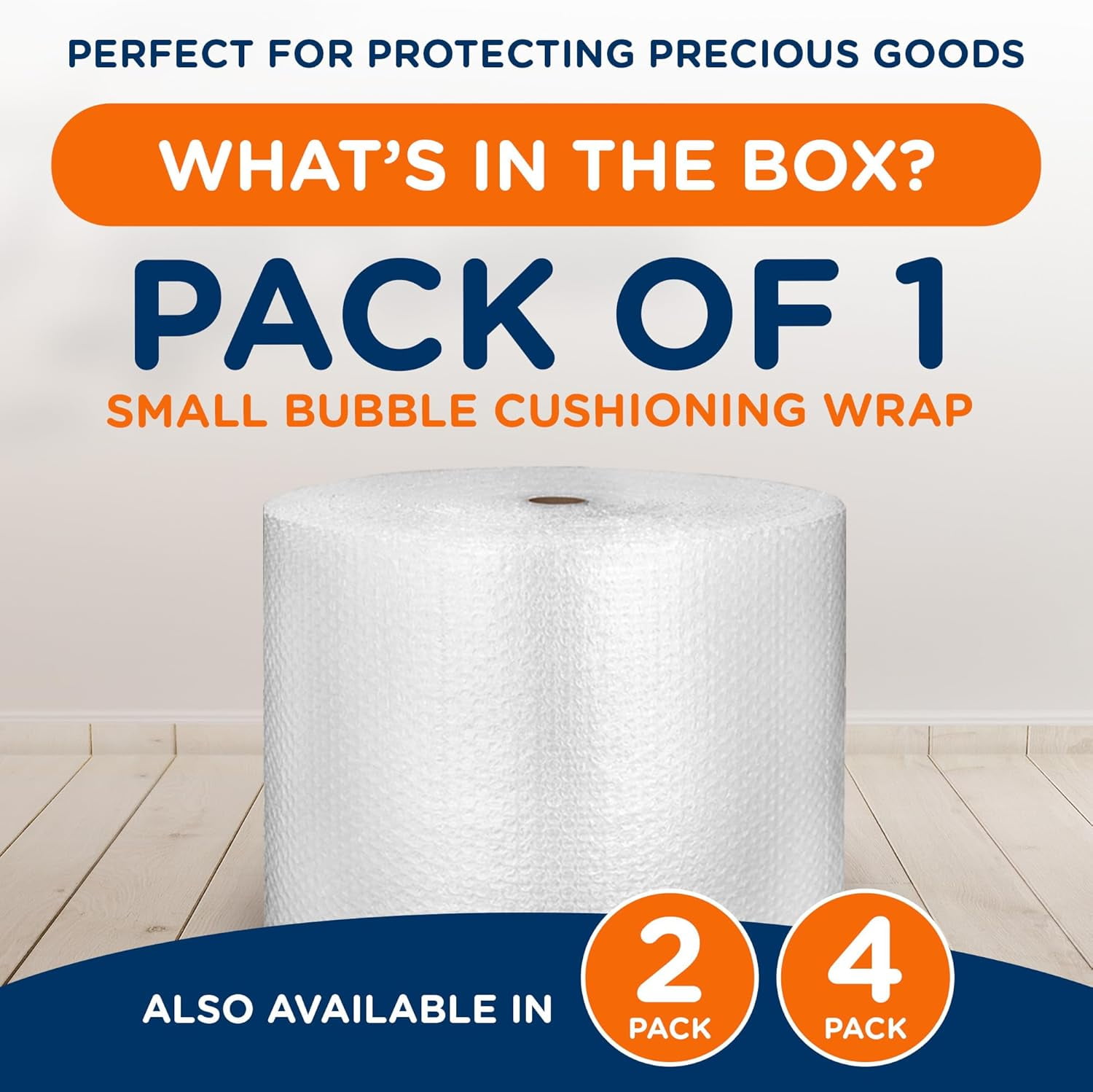 Small Bubble Cushioning Wrap for Moving and Shipping - 175 Ft Bubble Packing Wrap for Packaging Boxes and Mailers, Clear Bubble Roll Moving Supplies, Perforated Every 12 inches, Pack of 1