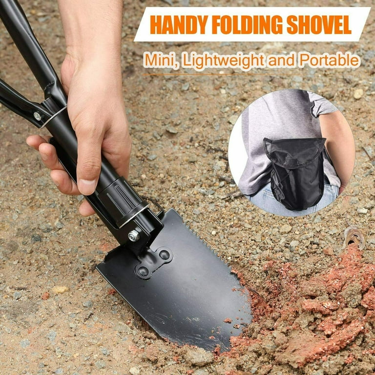 Survival Tools Military Folding Survival Shovel - 50# High-Carbon Steel Entrenching Tool, Portable For Camping, Hunting, Hiking, Fishing, Car Emergency, Gifts For Men Survival Gear And Supplies