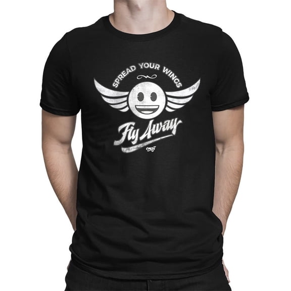 Fly Away - Retro Winged Emoji Graphic Men's T-shirt