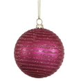 thumbnail image 1 of Vickerman 4" Magenta Mat/glitter Ball Noël Ornement 4 par Boîte, 1 of 1
