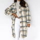 thumbnail image 1 of ICHUANYI Clearance Womens Plaid Long Wool Coat Shacket Jackets Long Sleeve Casual Boyfriend Flannel Shirts(Brown, XXL) ICHUANYI WER2023081405246, 1 of 5