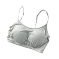 thumbnail image 4 of Womens Tank Top Wireless Yoga with Chest Pad Half Length Tube Top Sports Bra Camisole Tops for Women Grey L, 4 of 4