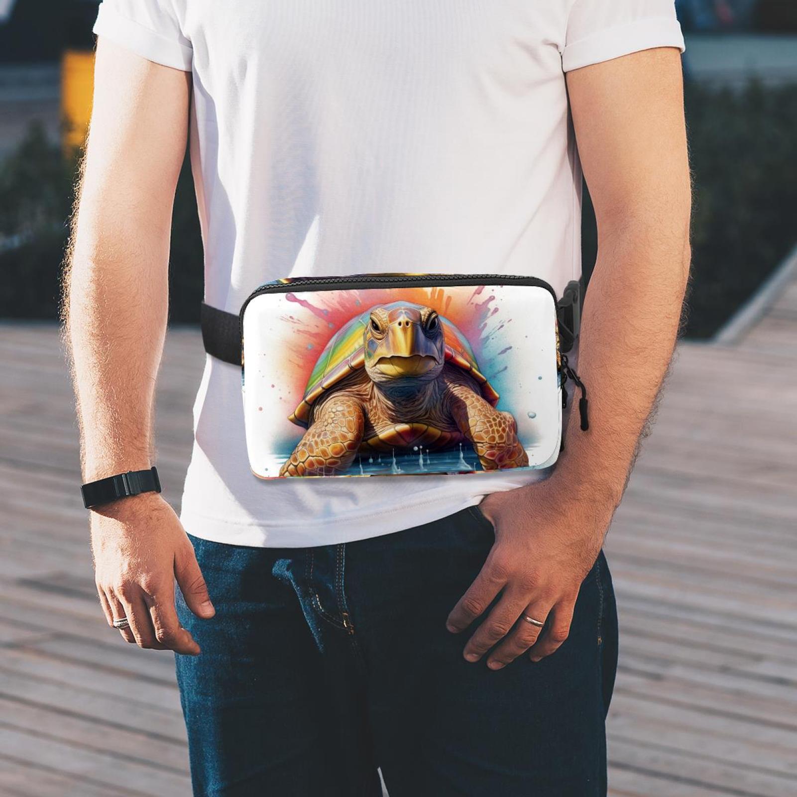 Sea turtle Running Belt Money Belt Waist Bag Cross Body Bag Lightweight Adjustable Extension Strap Unisex Black Kindly Waterproof SportsOutdoor Hiking Cycling Travel Gym Workout Running Belt Bag²