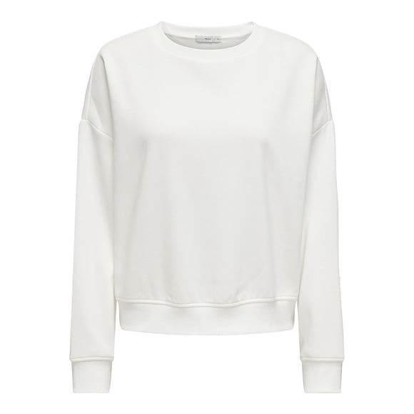 ONLY Sudadera para mujer - ONLSWEAT LIFE CREW OVERSIZE SWT, cuello redondo, mezcla de algodón Blanco S (Small)