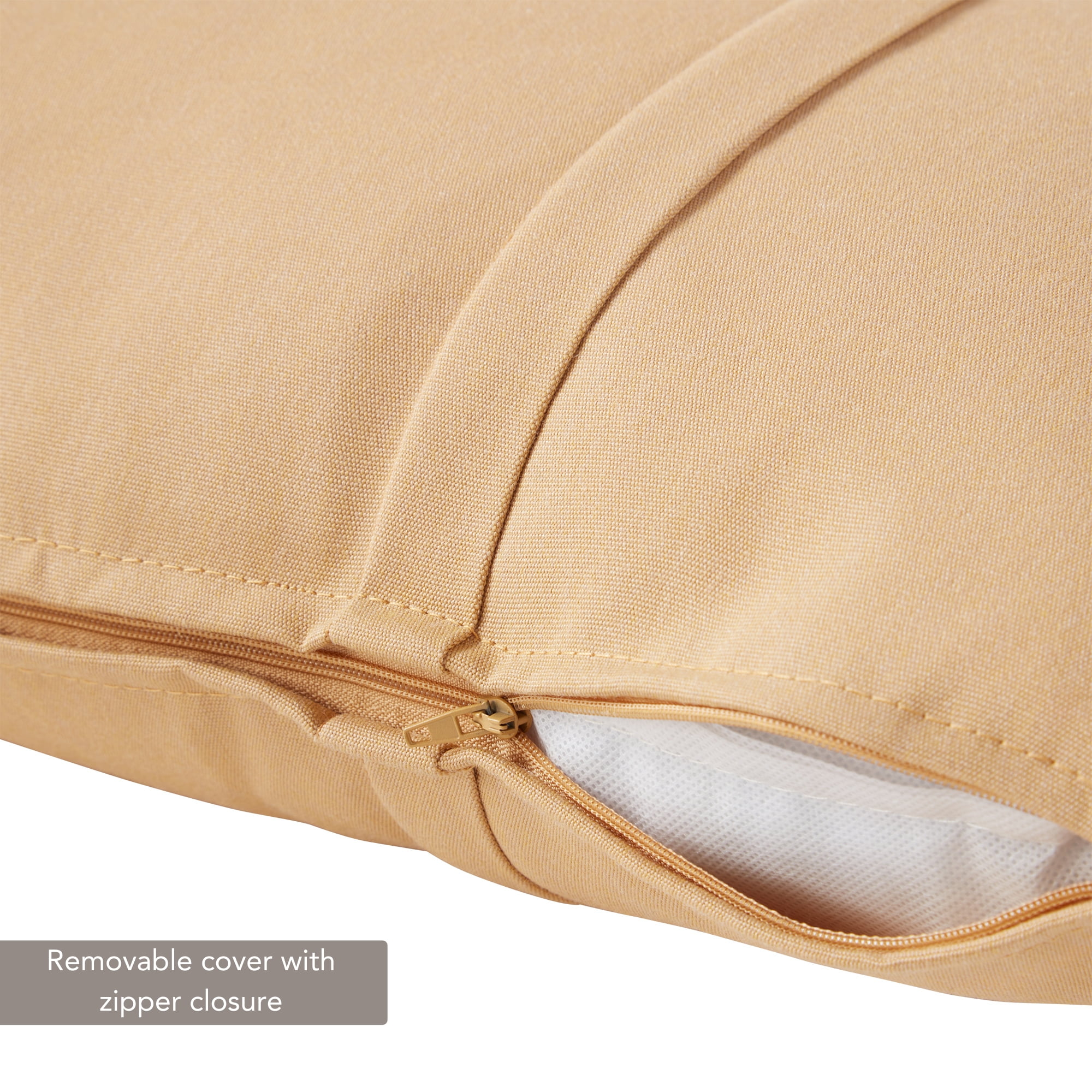 Sunbrella 21 x 14 in. Rectangle Outdoor Throw Pillow (2-Pack) - Canvas Wheat