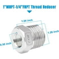 thumbnail image 2 of HAHDAXIA Bague Hexagonale Réductrice en Acier Inoxydable, 1 Pouces NPT Mâle vers 1/4 Pouces NPT Femelle, Raccord de Tuyau de Bague de Réducteur, 2 of 6