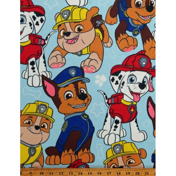 Minky Paw Patrol Packed Boys Marshall Rubble Chase Kids Children's Minky Plush Fabric Print by the yard (PW-4201-MF)