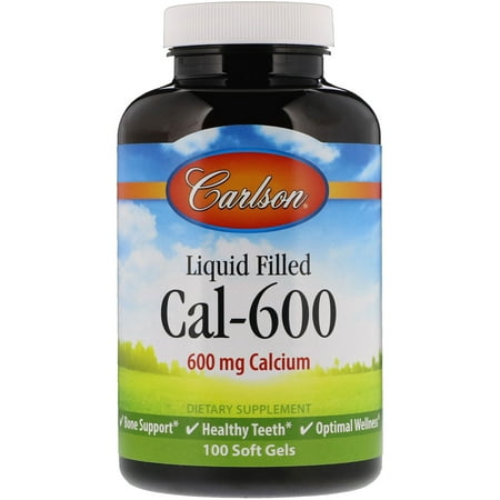 - Liquid Cal-600 - 100 Soft Gels by Carlson Labs