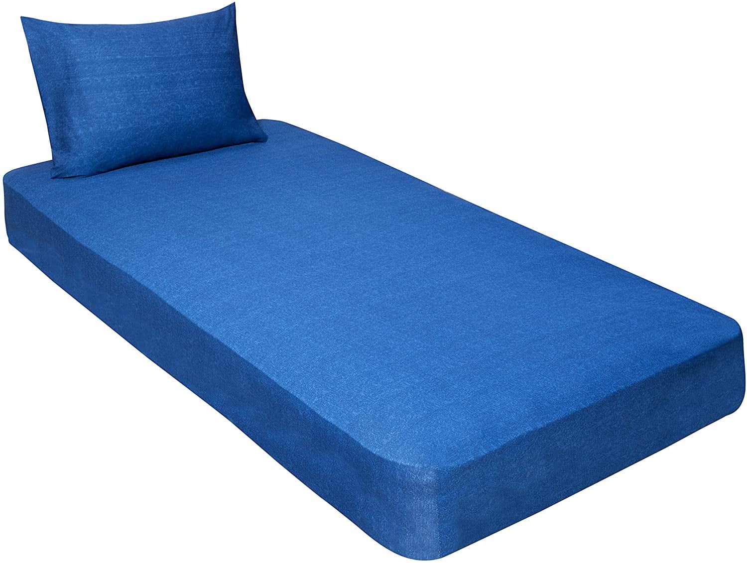 Gilbin Jersey Knit Cotton Fitted 2 pc. Cot Size Camp Sheet & Pillowcase