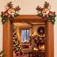 thumbnail image 5 of 2PC Christmas Peekaboo Door Frame Corner Decor, Reindeer Wooden Door Topper, DIY Windows Walls Cabinet Corner Shelf Art Decor & Xmas Gift, 5 of 7