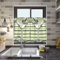 thumbnail image 4 of Yayeee Kitchen Curtains Tier Pair Light Filtering 27"x36" Rod Pocket Short Cafe Window Panel, Martini Glass, 4 of 7