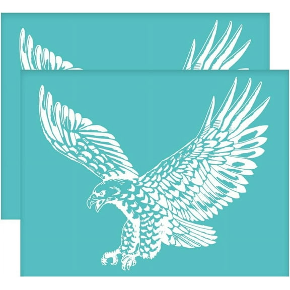2Pcs 11x8.6 inch Self-Adhesive Silk Screen Printing Stencil Eagle Pattern Mesh Transfers Stencil Animal Theme Silk Screen Stencil