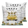 thumbnail image 7 of Outdoor Throw Pillow Cover Farm Truck Gnome and Bee Waterproof Cushion Covers 2 Pack Retro Wood Grain Sunflower Pillow Cases Home Decoration for Patio Garden Couch Sofa, 7 of 7