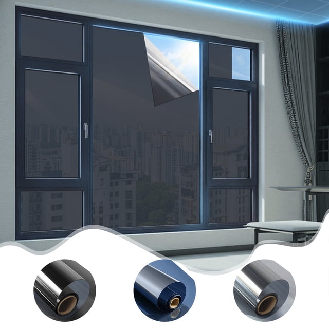 Sentmoon Privacies Window Film Mirror Glass Tint Heat Control Sun Blocking Sliding Door Tinting Reflective Cling for Home Protection