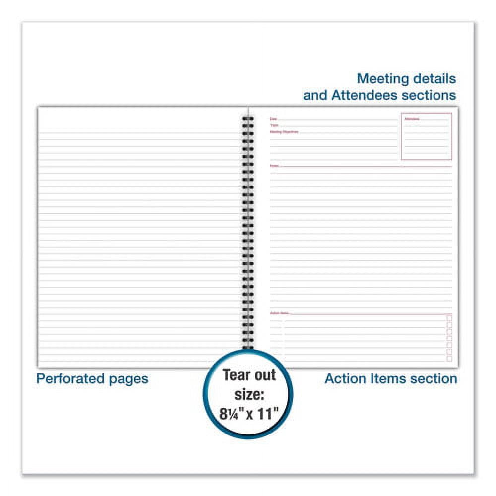 Wirebound Guided Meeting Notes Notebook, 1 Subject, Meeting-Minutes/notes Format, Dark Gray Cover, 11 X 8.25, 80 Sheets | Bundle of 2 Each