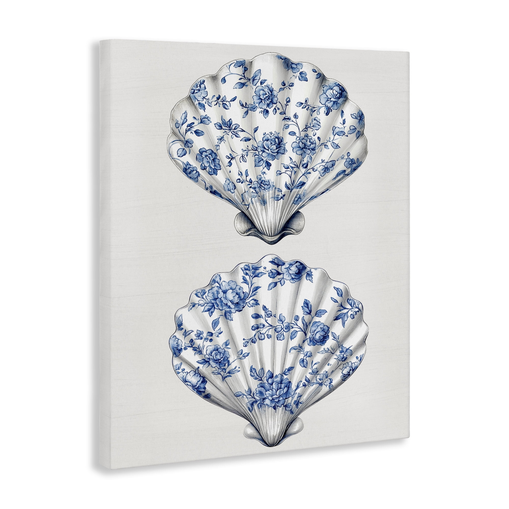 Delicate Toile Seashells Canvas Wall Art, design by Lettered and Lined