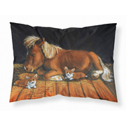 Corgi Snuggles the pony Fabric Standard Pillowcase-30 x 20.5-