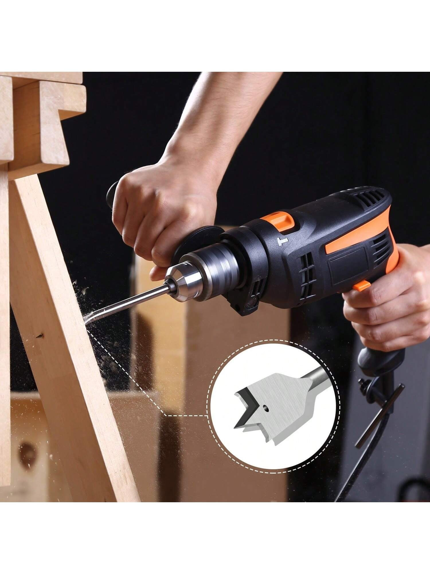 DOVAMAN 850W Electric Hammer Drill, 0–3000RPM Variable Speed, 13mm Metal Chuck, Corded Impact Drill for Concrete, Steel & Wood, with Drill Bits & Carrying Case