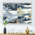 thumbnail image 2 of Gold and Dark Blue Abstract II 32 in x 24 in Framed Painting Canvas Art Print, by Designart, 2 of 5