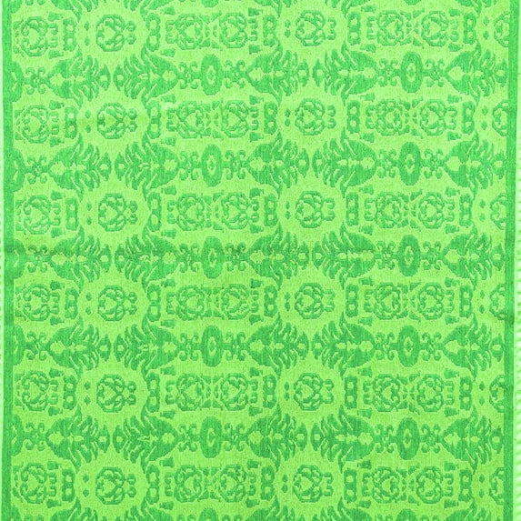 Ahgly Company Indoor Square Abstract Green Modern Area Rugs, 7' Square