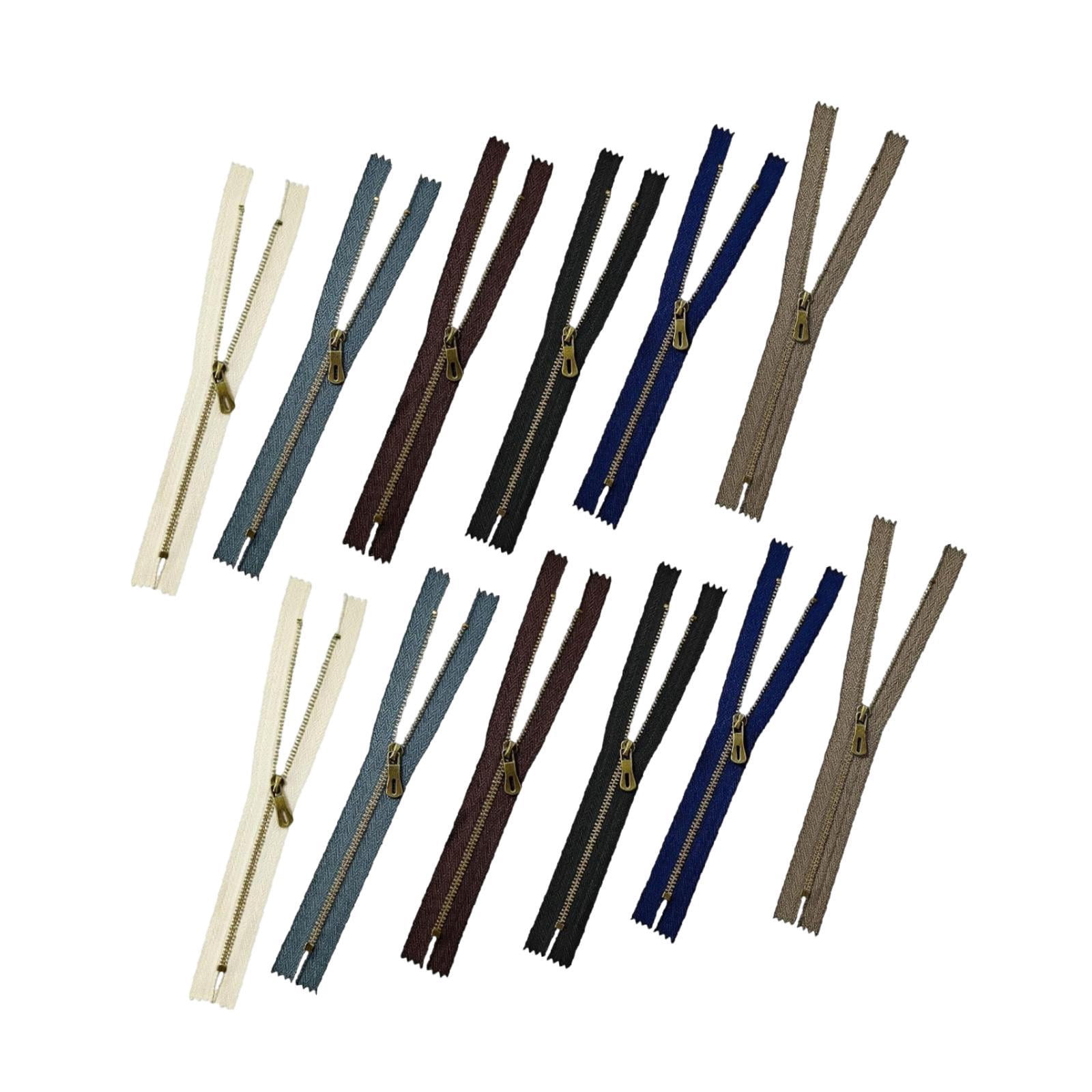 HILABEE 12 Pieces Bag Zippers Replacement Metal Zippers Sewing Crafts Accessories Jackets Coats Handbags Dresses Jeans Pockets Sturdy Nylon Material Suitable 30cm
