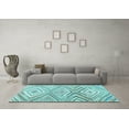 thumbnail image 3 of Ahgly Company Indoor Square Southwestern Light Blue Country Area Rugs, 4' Square, 3 of 4